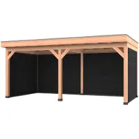 Westwood Douglas overkapping, 600 x 300, met zwarte achterwand en twee zijwanden, Comfort Premium