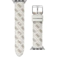 GUESS Apple Band (38Mm-40Mm) Horlogebanden Wit Armband Gemaakt Van 100% Echt Leer Round CS2009S1