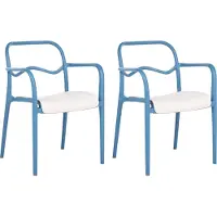 Beliani THASOS - Tuinstoel set van 2 - Blauw - Kunststof
