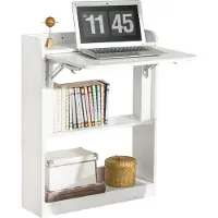 SoBuy Opklapbaar Bureau Wit 64x58x82cm