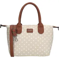 Charm London Handtas / Schoudertas Buckingham Stippen Wit-Taupe