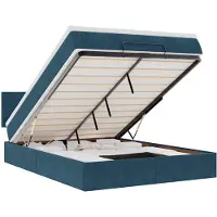 vidaXL Ottoman bed met matras 140x200cm fluweel donkerblauw