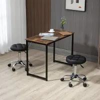 STILVORA Werkkruk 35,5 Cm - Set Van 2 - In Hoogte Verstelbaar En 360 Graden Draaibaar Met Wielen - Voor Salon En Studio - Kunstleer - Zwart