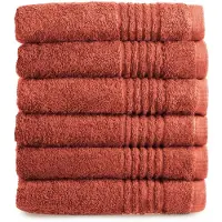 PHLOX Handdoek Set - 100% Katoen - 6 stuks - 50x100 - terracotta