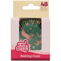 Funcakes Baking Cups - Kerst - 48 Stuks - Cupcake Vormpjes Papier