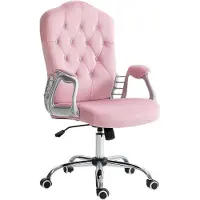 Merax Ergonomische Bureaustoel Roze – Draaibaar & In Hoogte Verstelbaar – Wipfunctie met Spanningsknop – Zachte Stoffen Bekleding – 120 kg