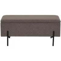 House Nordic Bankje Watford bouclé met opbergruimte | chenille bruin 95x43x36.5 cm bankjes | NADUVI