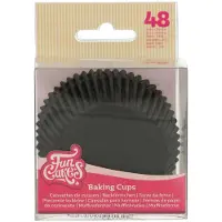 Funcakes Baking Cups - Zwart - 48 Stuks - Cupcake Vormpjes Papier