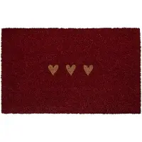 Clayre & Eef Deurmat 75x45x1 cm Rood Kokos Hart