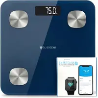 Silvergear Weegschaal Personenweegschaal Digitaal - Slimme Weegschaal met Lichaamsanalyse - Blauw