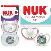 Nuk Perfect Match Air Night Fopspeen – Glow in the Dark – 2 Stuks – Siliconen 0-6 maanden