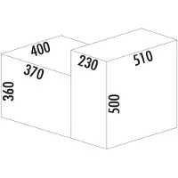Cox Inbouw Afval systeem - Prullenbak- Base Q+ 360 S/370-2 Afvalscheidingssysteem - Antraciet - 2 x 10 Liter - Voor Quooker reservoirs