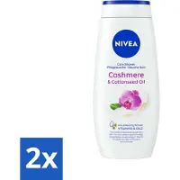 Nivea 2 x Douchecrème Cashmere & Cotton Seed Oil 250 ml - Douchegel - Cashmere Geur - Huid Verzorgen - Huid Beschermen - Hydraterende Douchegel