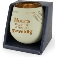 Miko Sfeerlicht / Kaars / Waxine - Houder - Gefeliciteerd