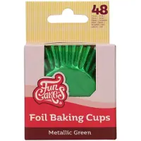 Funcakes Folie Baking Cups - Metallic Groen - pk/48 - Cupcake Vormpjes Papier
