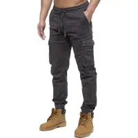Enzo | Heren Cargo Jogger Jeans - Khaki