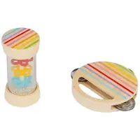 Bigjigs houten muziekinstrumenten Shake & Roll set voor kinderen.