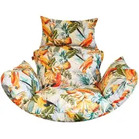 Blomster – Kussen voor hangende coconstoel – Waterafstotend – Afneembare hoes – Papegaaien