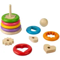 Bigjigs houten stapelspeelgoed geheime vormen FSC hout educatief.