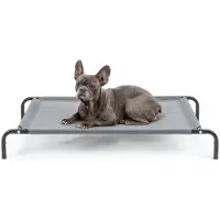 Lionto verhoogd hondenbed belastbaar tot 40 kg, 106x62 cm grijs