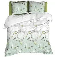 Satin d'or Zizi Dekbedovertrek - Tweepersoons - 200x200/220 cm - Dustygreen