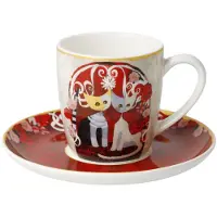 Goebel - Rosina Wachtmeister | Kop en schotel Espresso Templi dell amore | Porselein - 12cm - 100ml - 2 stuks