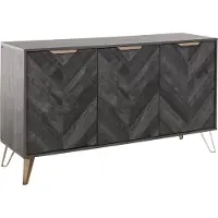Loft 24 Dark-Wood-Dressoir - 3-deurs - Zwart