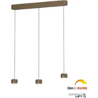 Freelight Hanglamp Cosmo 3 lichts L 90 cm comfortlift brons goud
