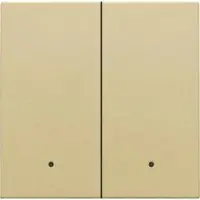 Züblin Pure afwerkingsset met lens voor dubbele elektronische schakelaar of drukknop, goud