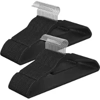 Songmics Fluwelen kleerhangers voor peuters en baby's, Zwart