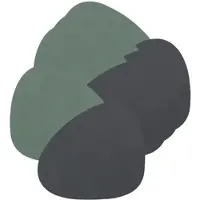 Lind DNA Onderzetter Glass Mat Double Curve Cloud Nupo Anthracite Pastel Green (Set van 4)