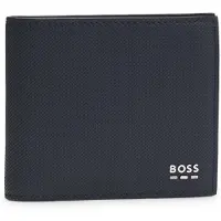 BOSS Leren Kaarthoes Jinko 8 CC Card Holder Dark Blue Donkerblauw
