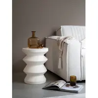 MUST Living Bijzettafel Zig Zag – Rond – 34x34x45 cm