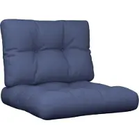 vidaXL Palletkussens 2 st stof marineblauw