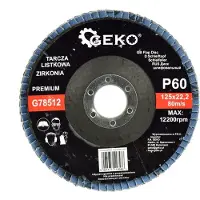 GEKO Zirconia schuurdisc - 125 mm - korrel 60 - zelfslijpend - hittebestendig - 10 stuks