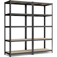 Songmics Opbergrek met 5 verstelbare planken, Zwart / 50 X 100 X 200 cm / 2