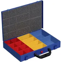 Allit 454127 Metalen opbergkoffer voor kleine onderdelen, EuroPlus Pro M, 34 liter, blauw