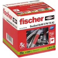 Fischer 557728 DuoSeal Plug 48 mm 8 mm 25 stuk(s)