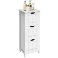 Vasagle Badkamermeubel met 4 lades, Mat wit / 3 laden (30 x 32 x 81 cm)