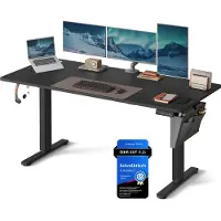 Songmics Elektrisch in Hoogte Verstelbaar Bureau - Stijlvol, Stil & Ergonomisch, zwart / 70T x 160B x (72-120)H cm