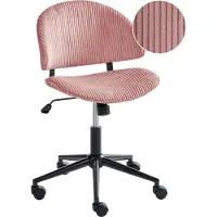 Beliani KIANA - Bureaustoel - Roze - Corduroy