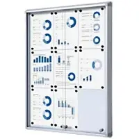 SHOWDOWN Vitrine Magnetisch 72 (B) x 98,2 (H) cm Zilver 9 x A4