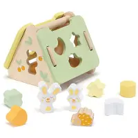Sevi - Houten Eco Slim Vormenpuzzel Konijn - Motorische Vaardigheden - Voor Kinderen vanaf 10 Maanden - Geschikt voor Jongens en Meisjes