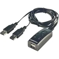 Lindy Schakel KM - USB - 2 computers - 2 USB-poorten - Zwart - Toetsenbord- en muisschakelaar