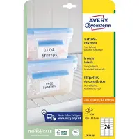 Avery-Zweckform L7970-25 Diepvriesetiketten 63.5 x 33.9 mm Papier Wit 600 stuk(s) Permanent hechtend Inkjet, Laser (zwart/wit), Laser (kleur), Kopiëren