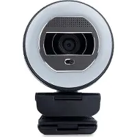 Wortmann AG Webcam Halo met LED-lichtring (C1868pro) en privacy-schuifje. Full-HD, automatische scherpstelling, stereo-microfoon, privacy-schuifje