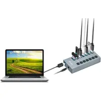 ITEC USB 3.0 Charging HUB 7 Port U3CHARGEHUB7 USB-hub 7 poorten USB-A USB 3.0 5 GBit/s Grijs