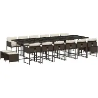 Syfax 17-delige Tuinset met kussens poly rattan bruin