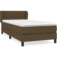 vidaXL Boxspring met matras stof donkerbruin 90x200 cm