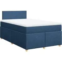 vidaXL Boxspring met matras stof blauw 120x200 cm